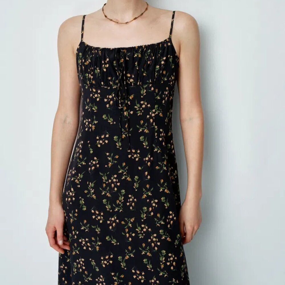 Fabrique Nora Floral Slip Camin Dress in Mulberry Silk Crepe - Picture 4 of 10